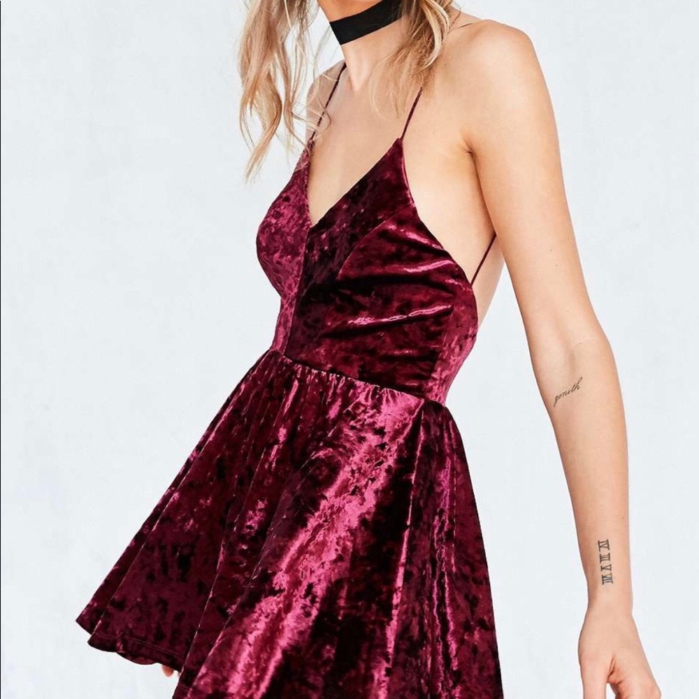 Silence & Noise Crushed Velvet Romper Dress